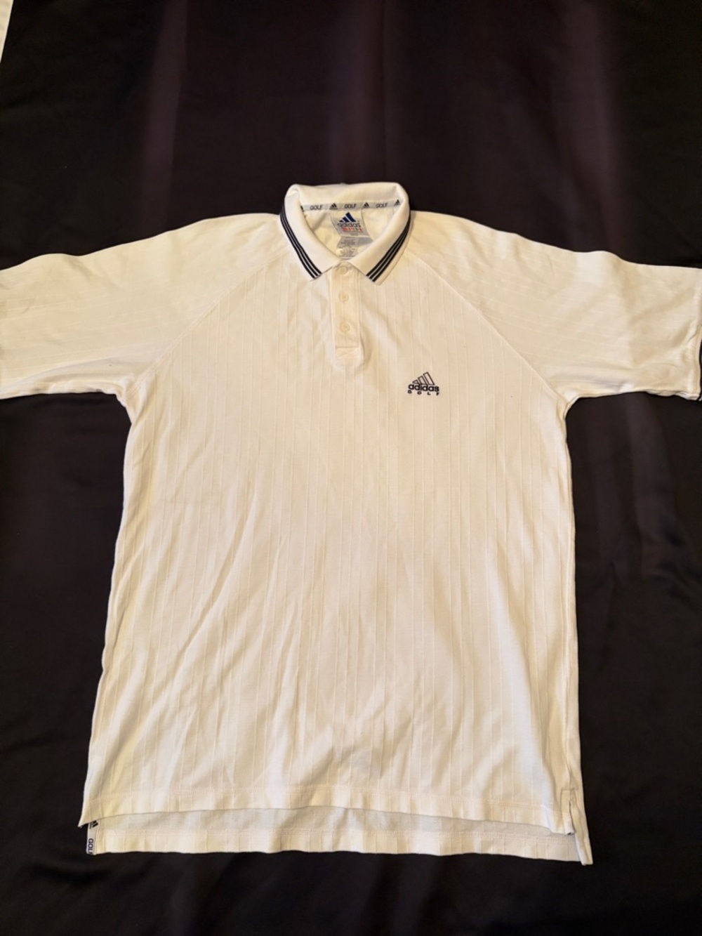 adidas Men’s White Polo with Navy Trim